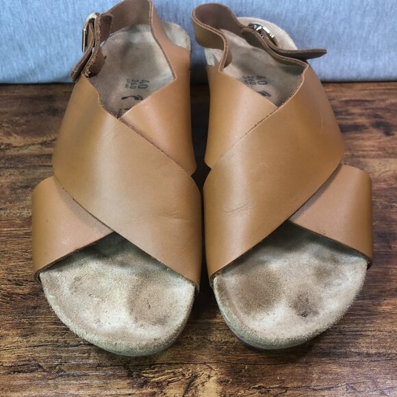 Papillio 40 US 9 Birkenstock Samira Ring Buckle Brown Wedge Sandals‎ Slingback - Picture 2 of 10